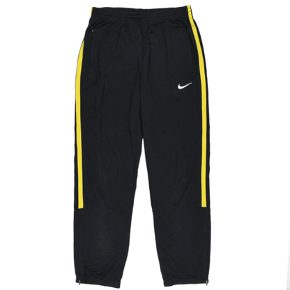 Nike Dri-FIT Track Pants Black with Yellow Stripes XL 31 Inch Inseam Polyester Men's Trousers