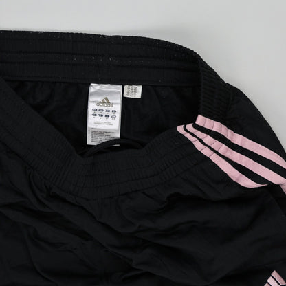 Adidas Black Pink Stripe Track Trousers Size 10 75cm Inseam 72cm Polyester