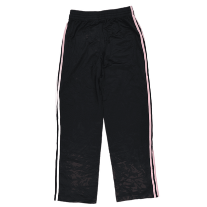 Adidas Black Pink Stripe Track Trousers Size 10 75cm Inseam 72cm Polyester