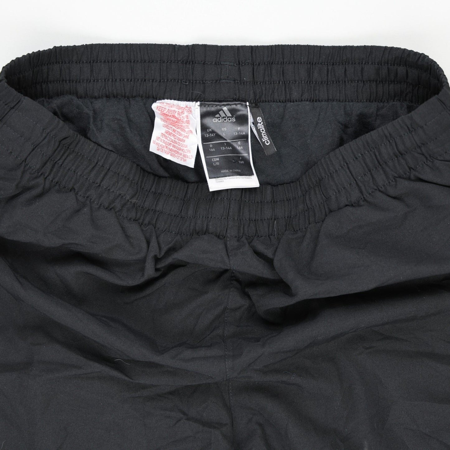 adidas Black Track Trousers Large Youth 76 cm Inseam 76-82 cm Waist Polyester