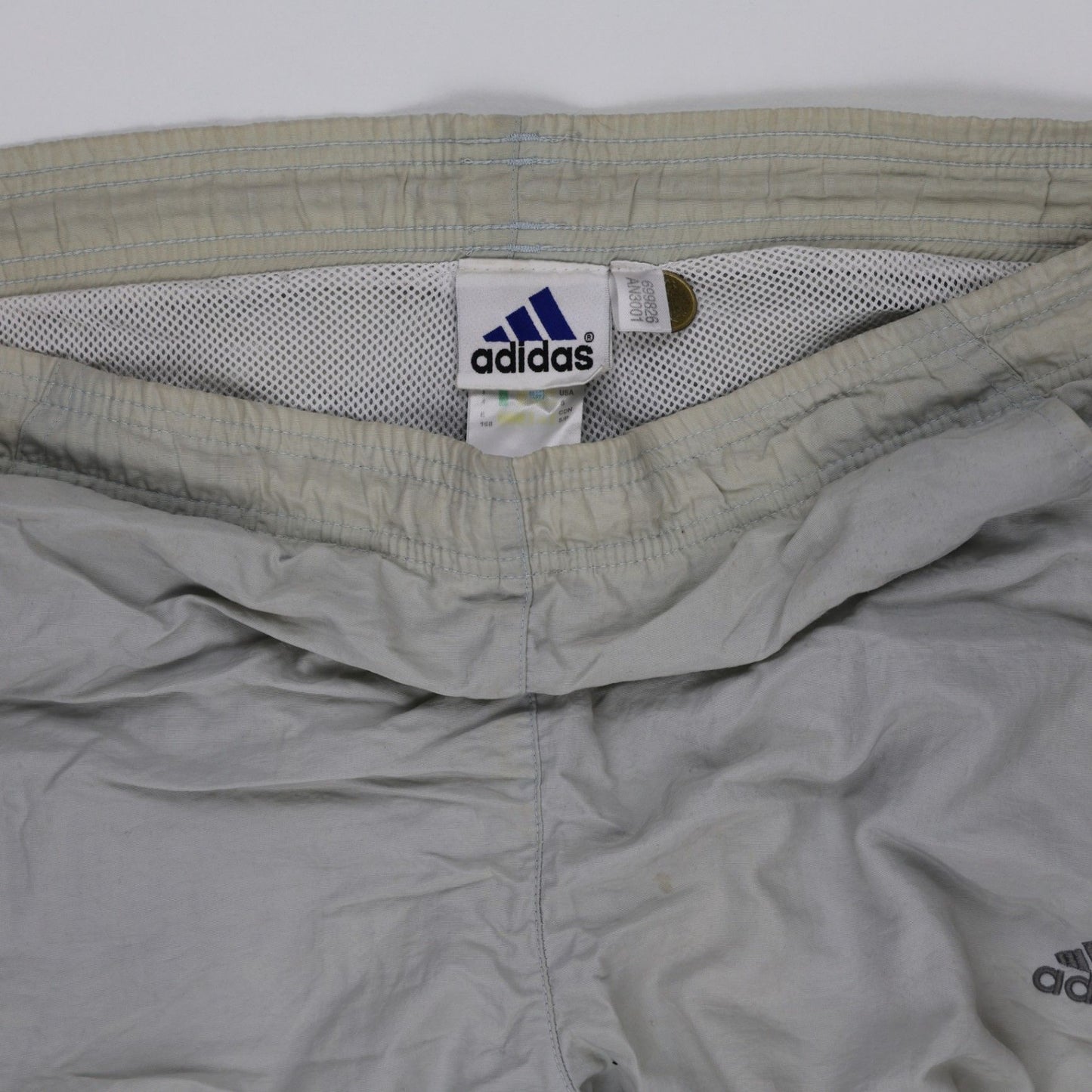adidas Grey Nylon Trousers Men's Medium 78 cm Inseam Sportswear
