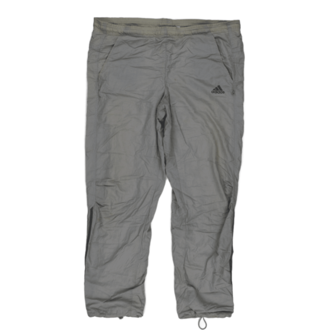 adidas Grey Nylon Trousers Men's Medium 78 cm Inseam Sportswear