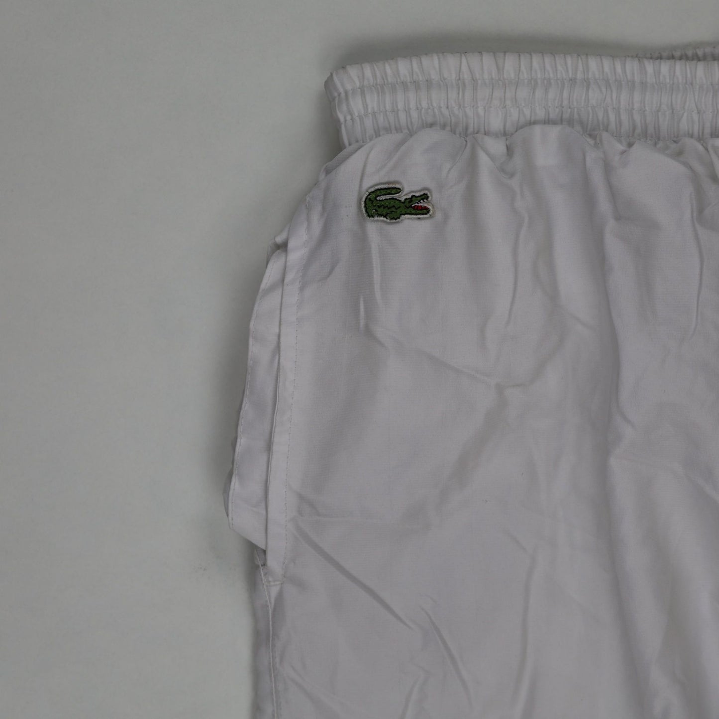 Lacoste Vintage White Track Trousers Size 32 Polyester Blend Mens 76 Inseam
