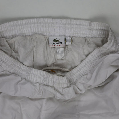 Lacoste Vintage White Track Trousers Size 32 Polyester Blend Mens 76 Inseam