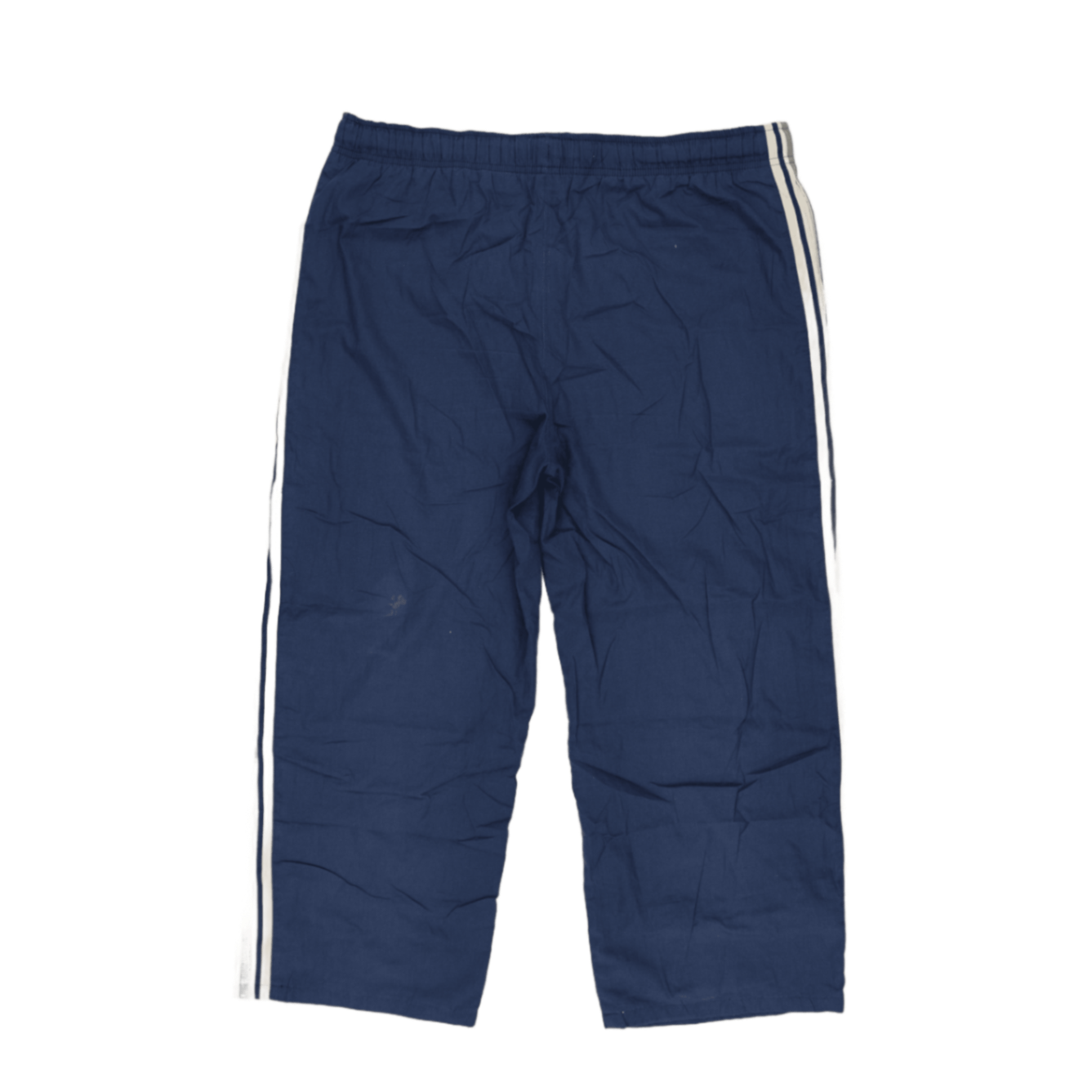 Nike Vintage Navy Blue Stripe Track Trousers Medium Cotton Blend 76cm Inseam 38cm Waist