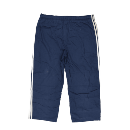 Nike Vintage Navy Blue Stripe Track Trousers Medium Cotton Blend 76cm Inseam 38cm Waist