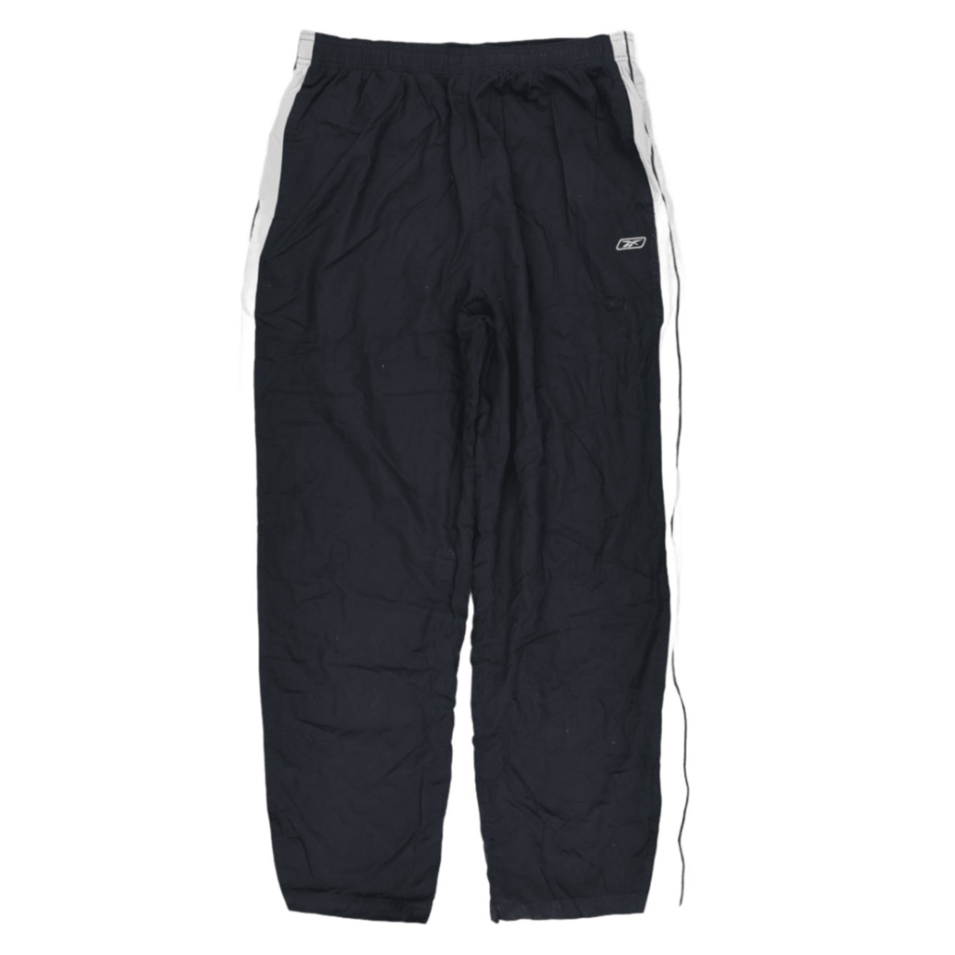 Reebok Vintage Black Track Trousers Large 78 cm Inseam Polyester Mens Clothing