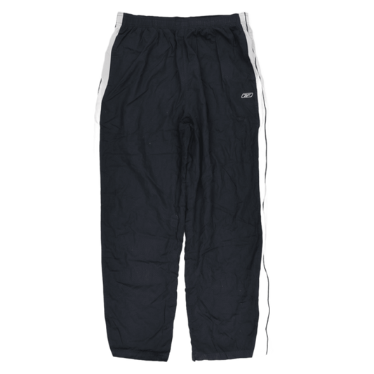 Reebok Vintage Black Track Trousers Large 78 cm Inseam Polyester Mens Clothing
