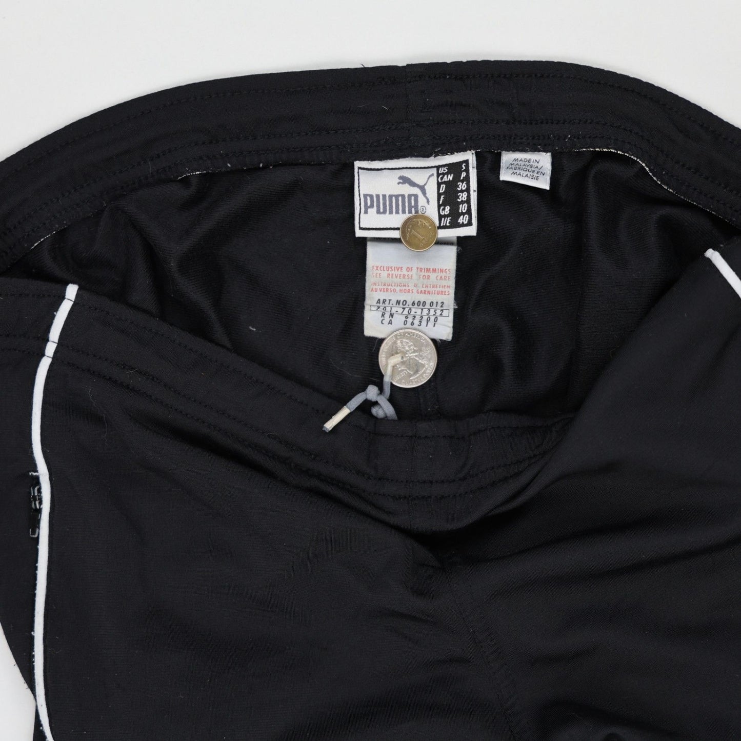 PUMA Black Track Trousers Men's Size Small 36 Waist 76 Inseam Polyester Blend
