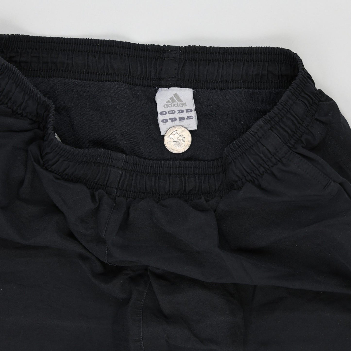 adidas Vintage Black Track Trousers Men's Large 78cm Inseam Polyester Blend