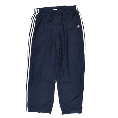 adidas Navy Tracksuit Bottoms Large Polyester Men's Trousers 77 cm Inseam 86 cm Waist