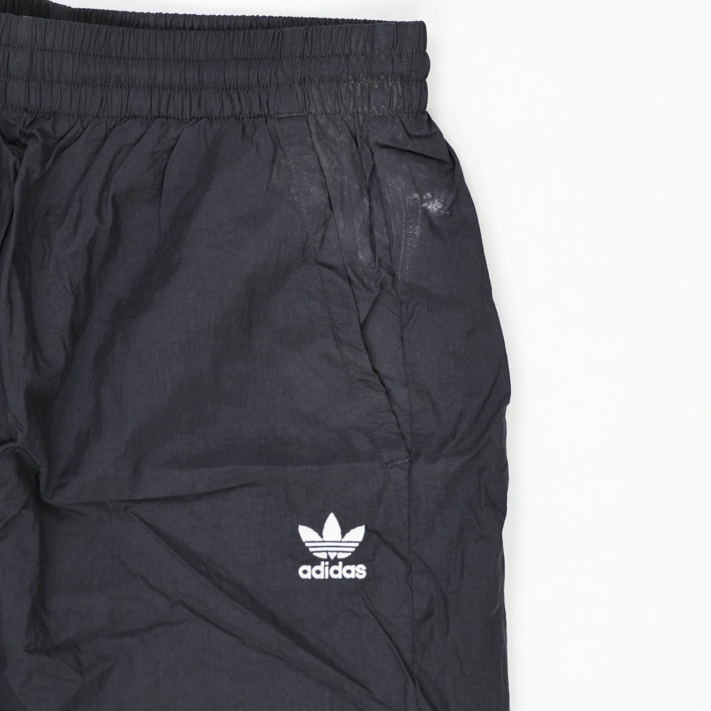 Adidas Originals Black Trefoil Retro Track Pants Medium 76 cm Inseam Polyester Vintage