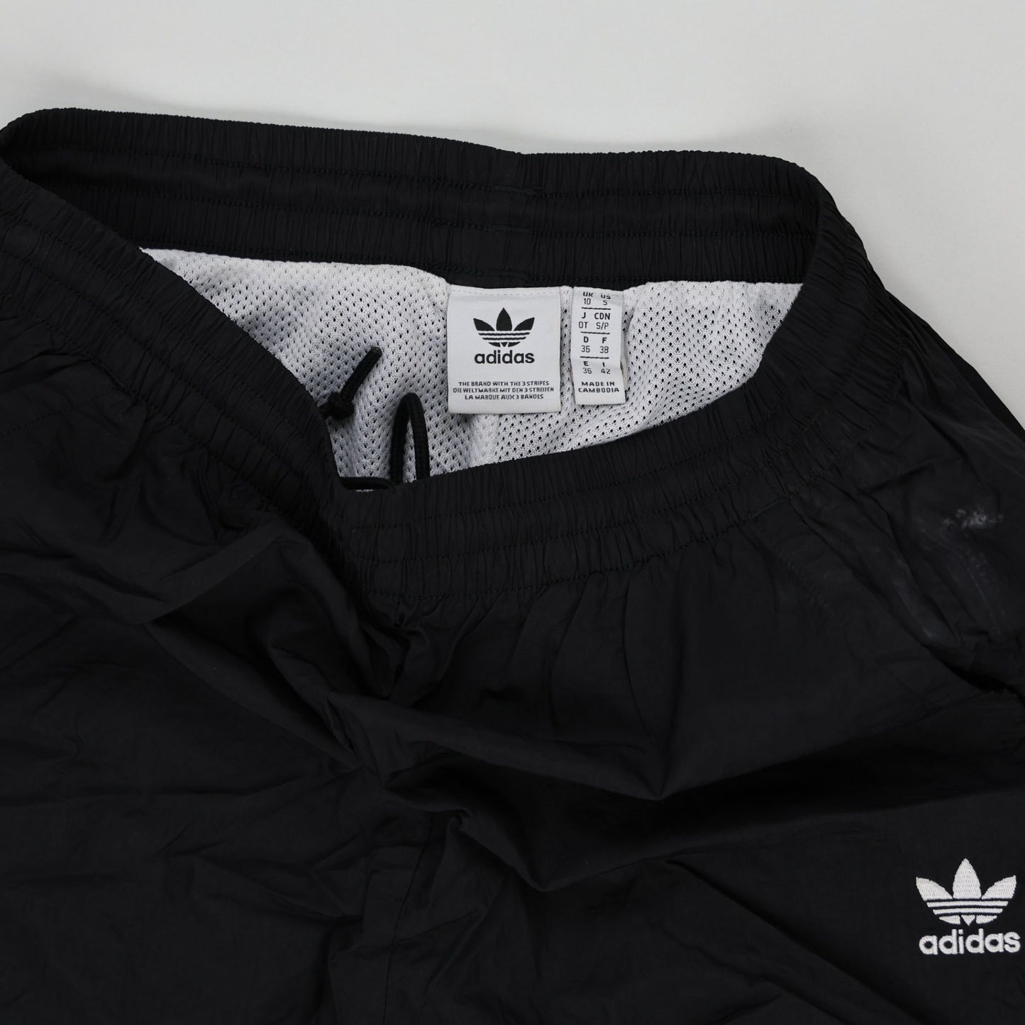 Adidas Originals Black Trefoil Retro Track Pants Medium 76 cm Inseam Polyester Vintage