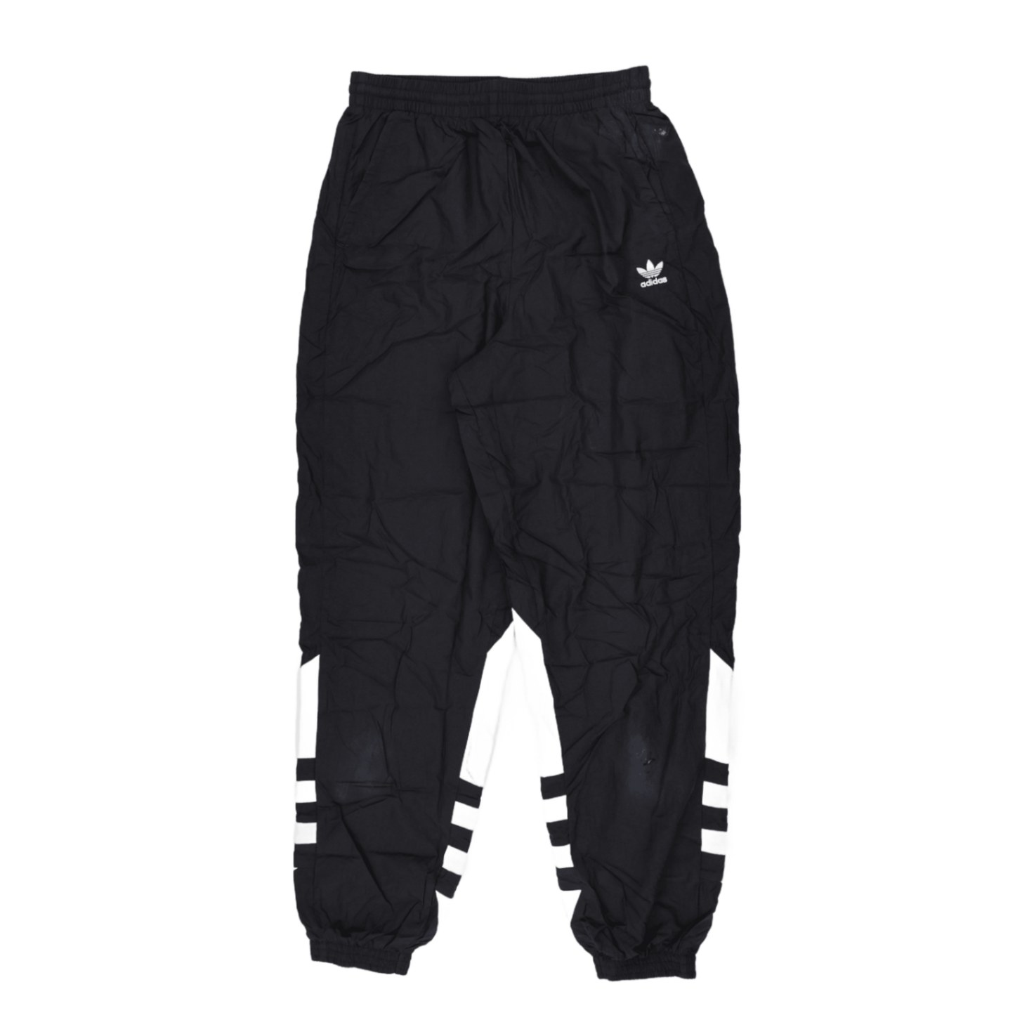 Adidas Originals Black Trefoil Retro Track Pants Medium 76 cm Inseam Polyester Vintage