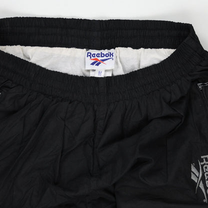 Reebok Vintage Black Nylon Tracksuit Bottoms Size Medium