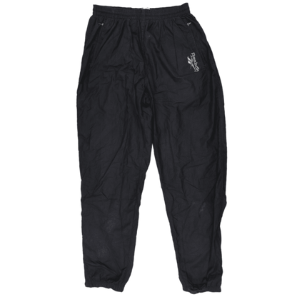 Reebok Vintage Black Nylon Tracksuit Bottoms Size Medium
