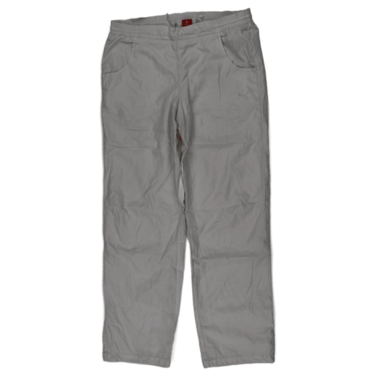 PUMA Light Grey Casual Trousers Men's Size L 38 Waist 76 cm Inseam Polyester