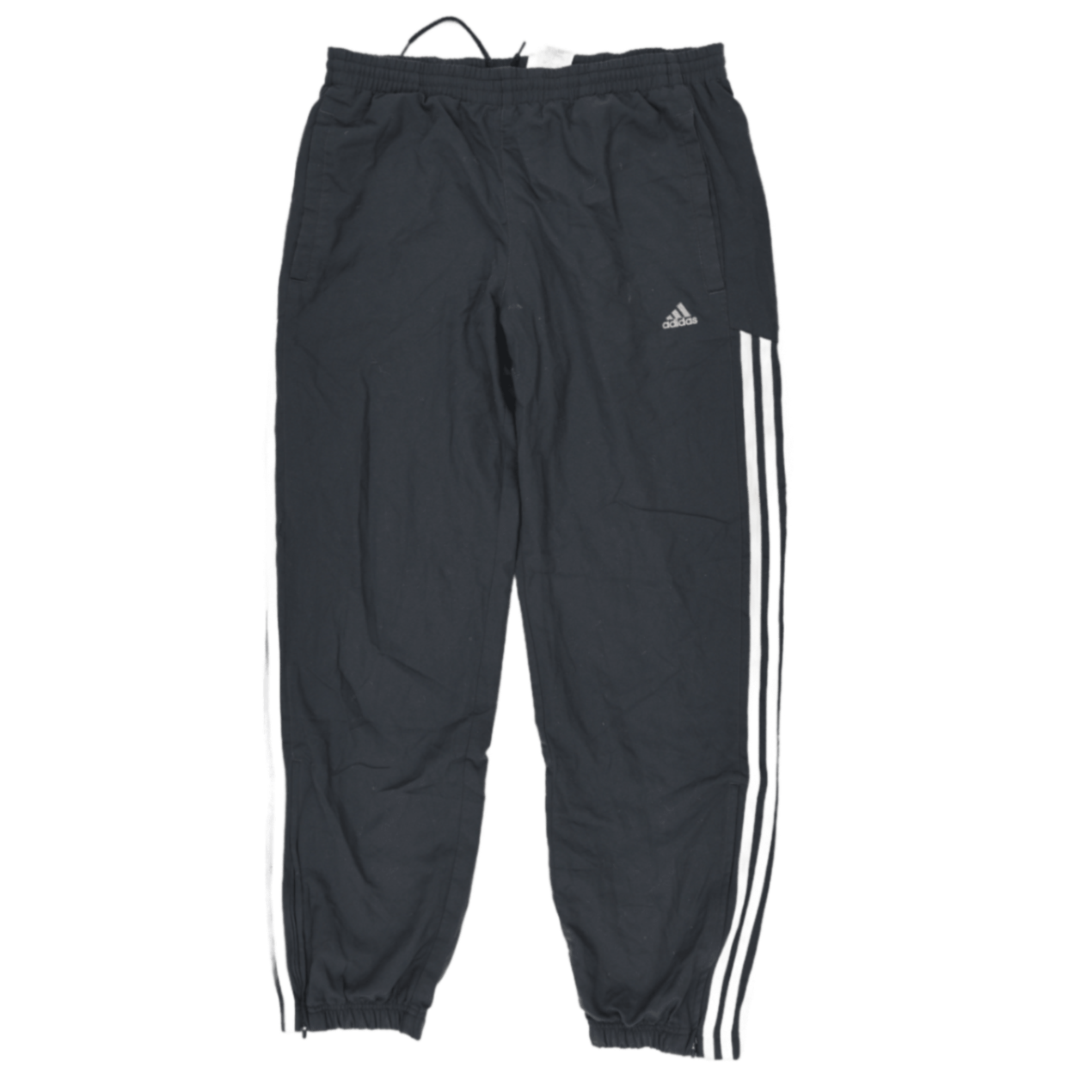 Adidas Black Track Trousers Men's Size L 77 cm Inseam Polyester Blend