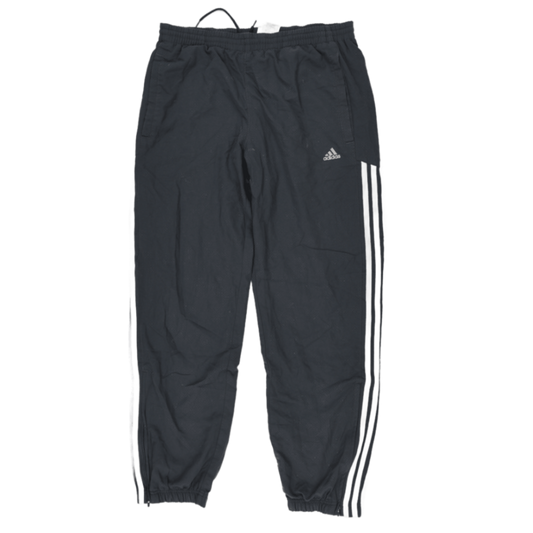 Adidas Black Track Trousers Men's Size L 77 cm Inseam Polyester Blend