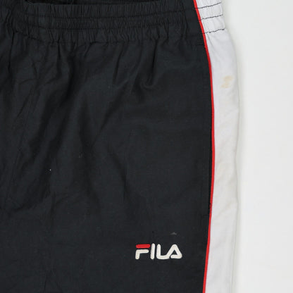 Fila Vintage Track Trousers Black Large Polyester Mens