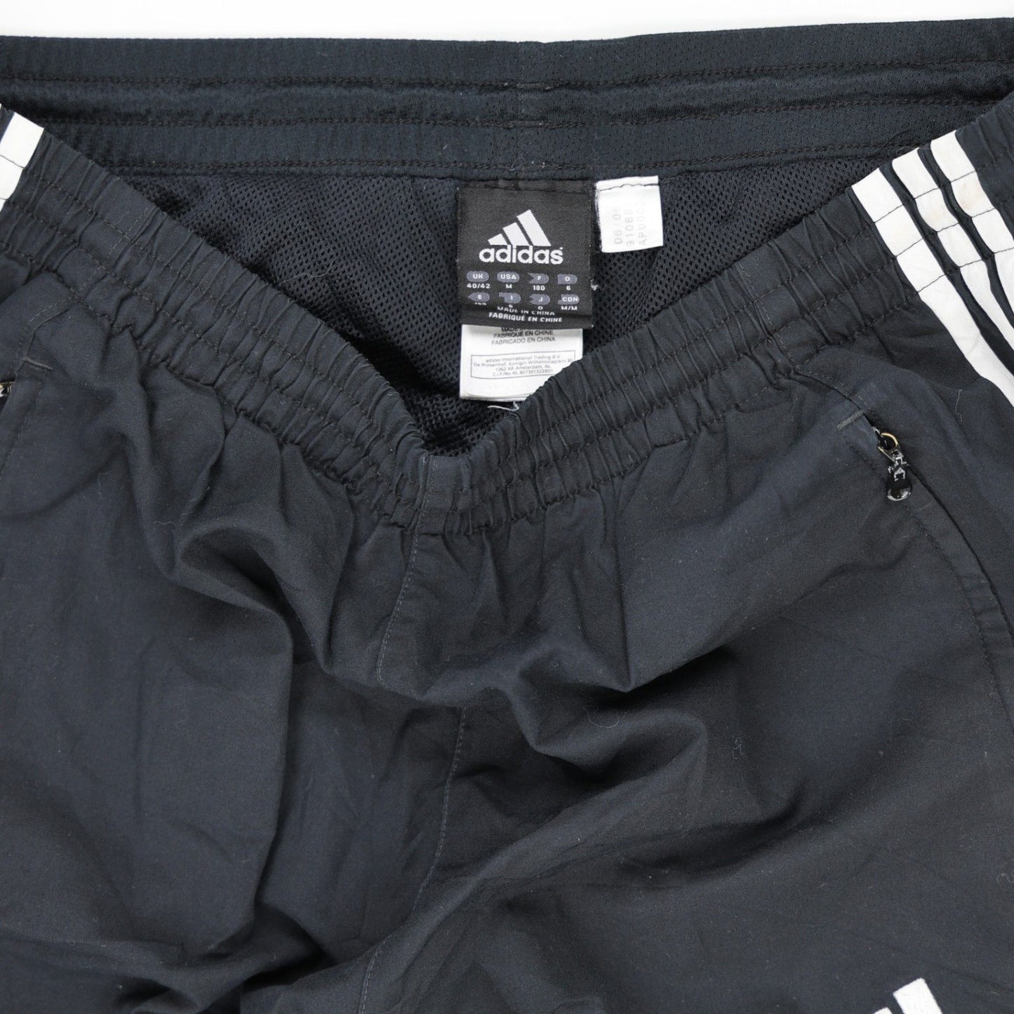 adidas Black Tracksuit Bottoms Large 77cm Inseam 43cm Waist Polyester