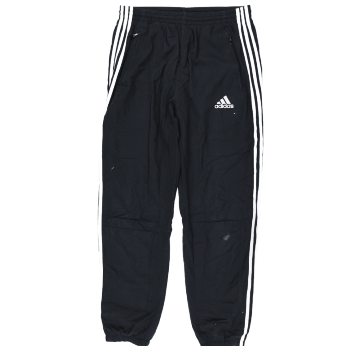 adidas Black Tracksuit Bottoms Large 77cm Inseam 43cm Waist Polyester