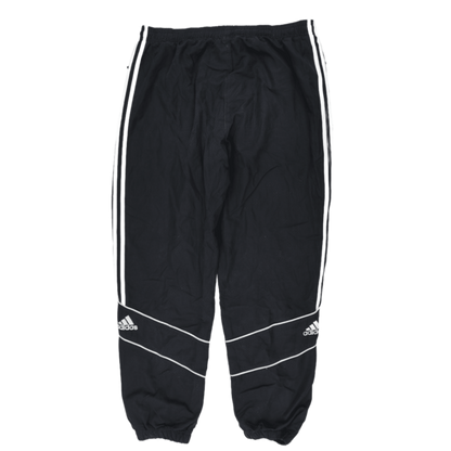 adidas Vintage Black Track Pants Large Polyester 78 cm Inseam 86 cm Waist