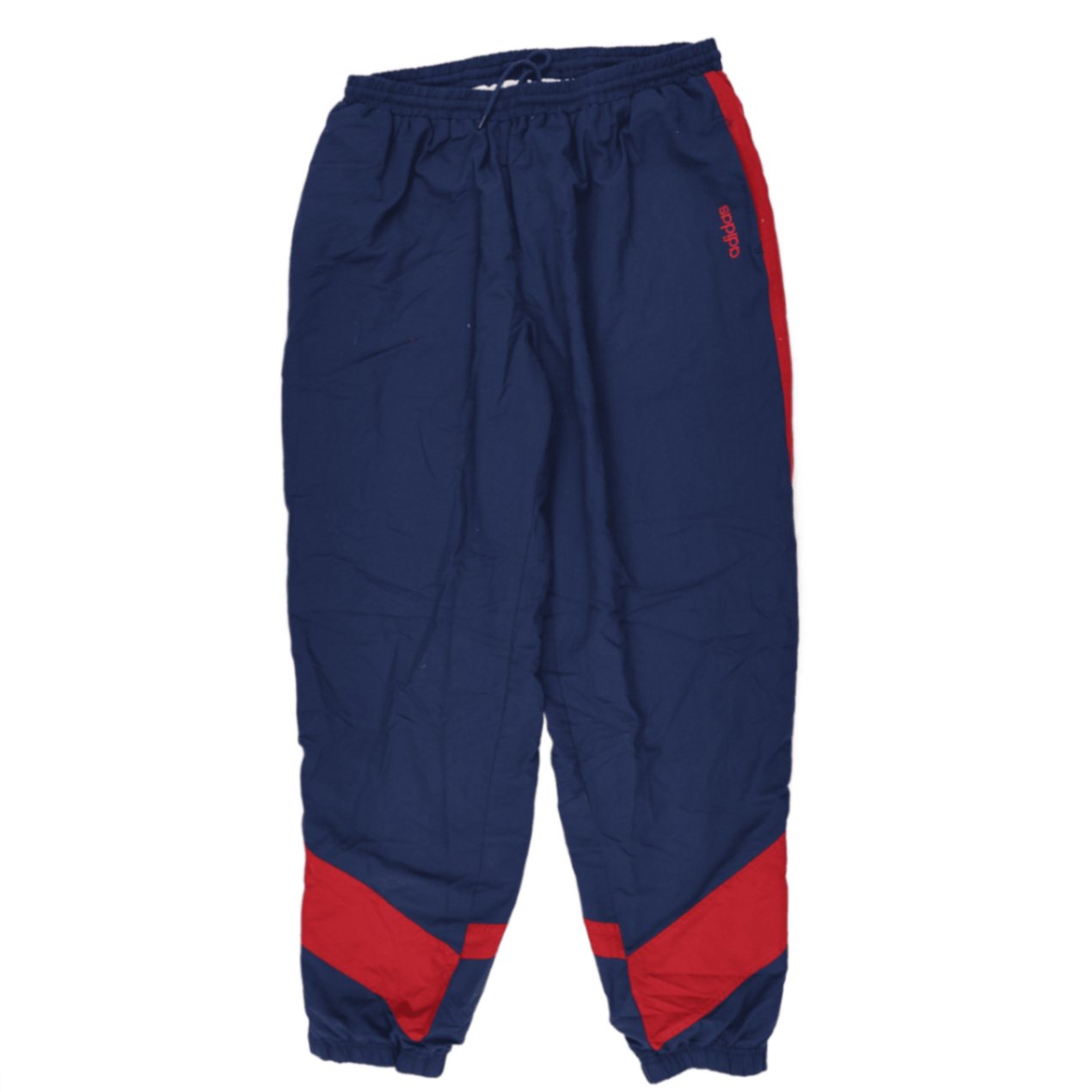 adidas Vintage Track Bottoms Navy Blue Red XL 42 Inseam Polyester