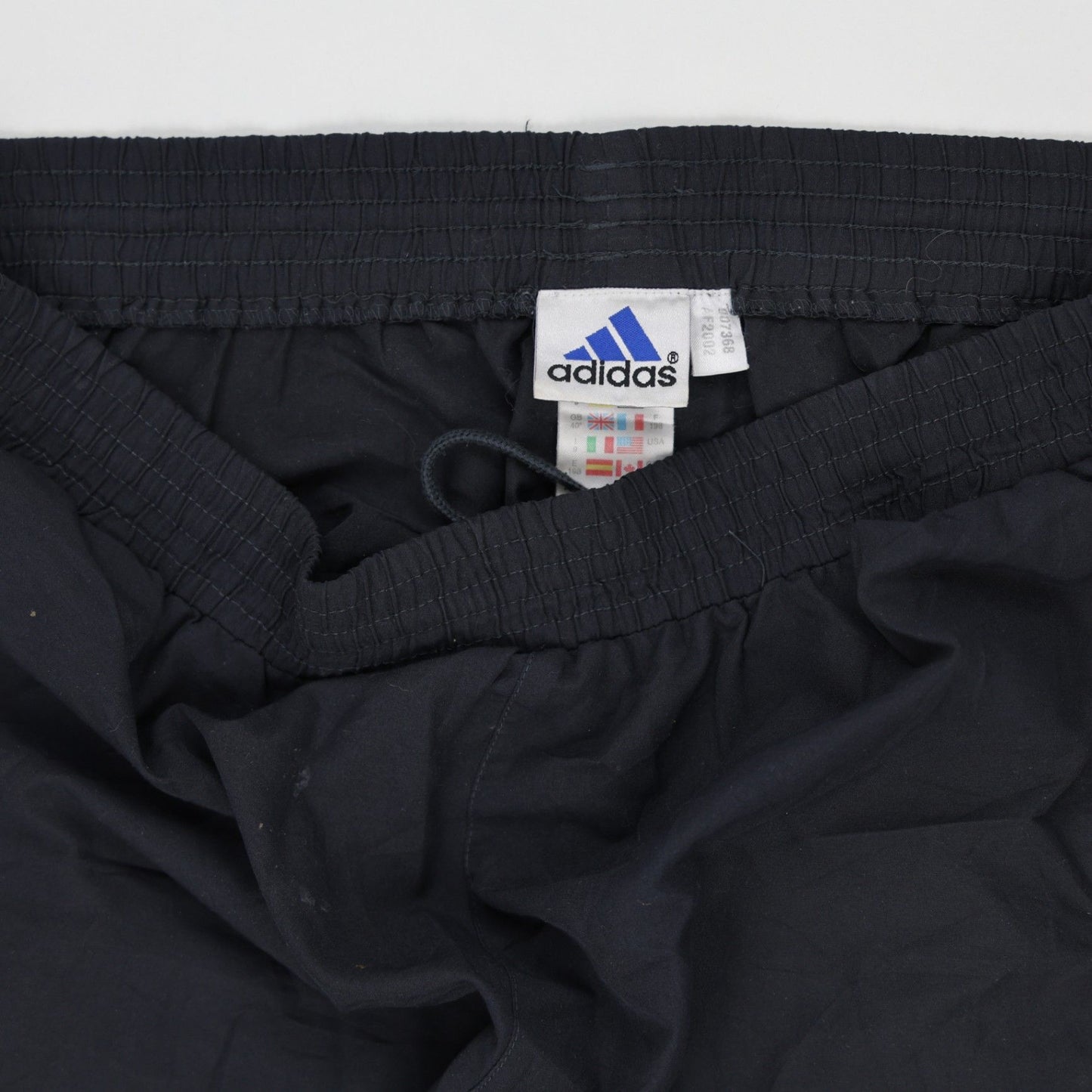 adidas Vintage Navy Blue Joggers Large Polyester Blend 78 Inseam
