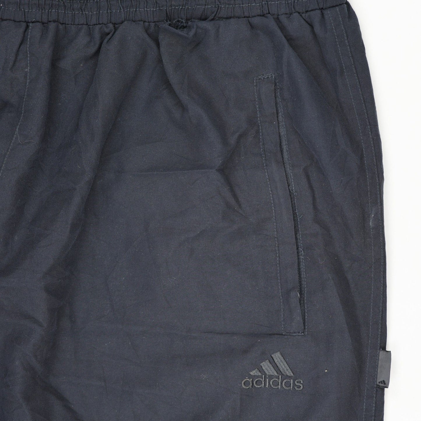adidas Vintage Navy Blue Joggers Large Polyester Blend 78 Inseam
