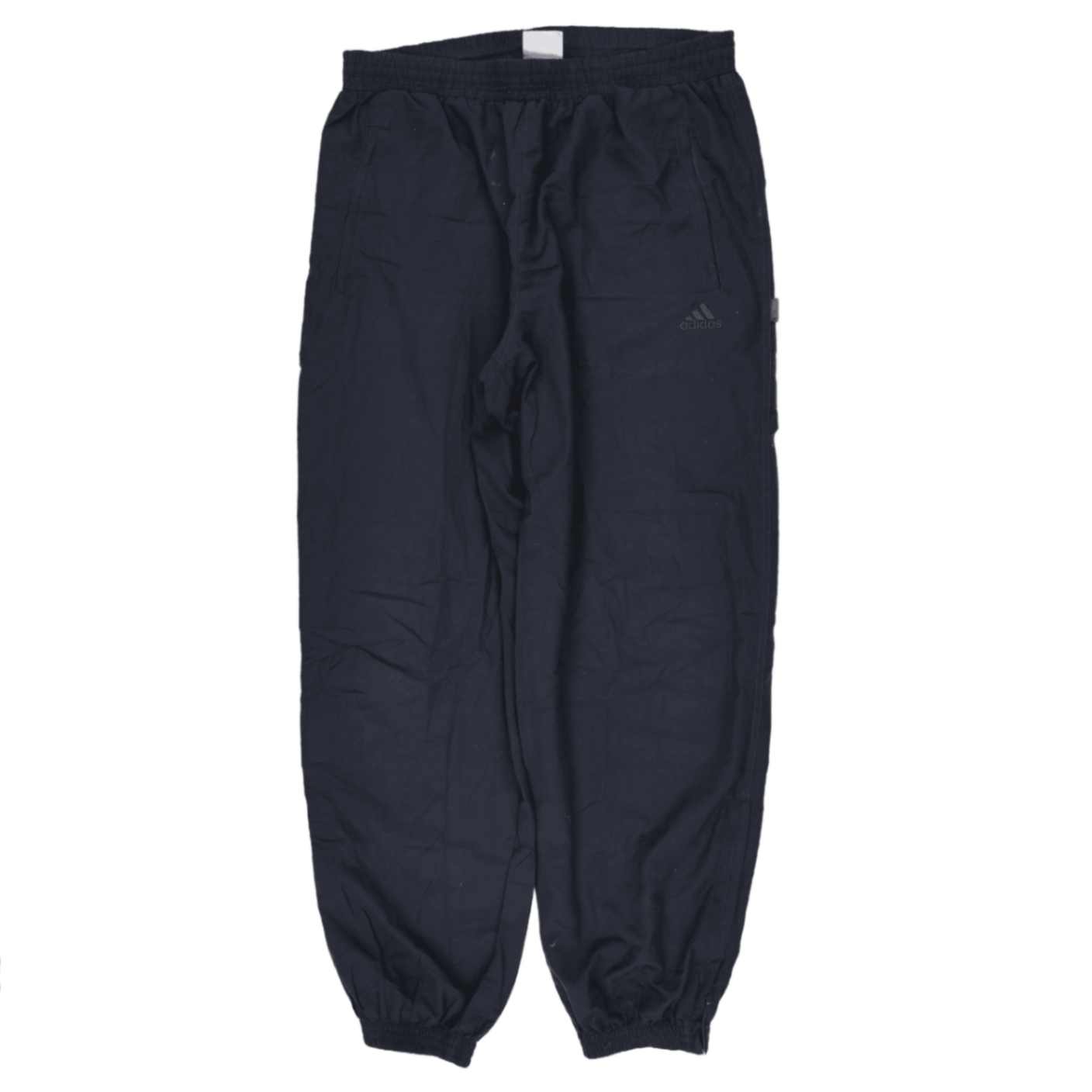 adidas Vintage Navy Blue Joggers Large Polyester Blend 78 Inseam