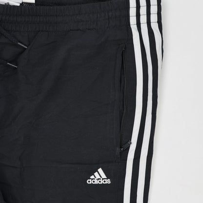 adidas Black Track Pants Men Size M Polyester Vintage 78 cm Inseam 38 cm Waist