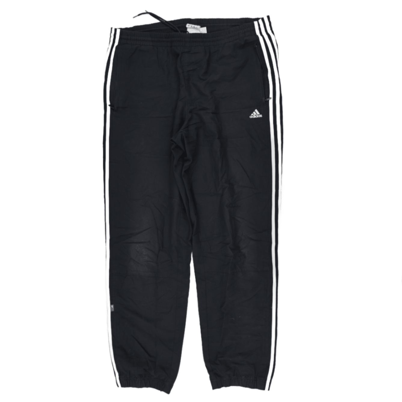 adidas Black Track Pants Men Size M Polyester Vintage 78 cm Inseam 38 cm Waist