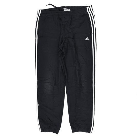 adidas Black Track Pants Men Size M Polyester Vintage 78 cm Inseam 38 cm Waist