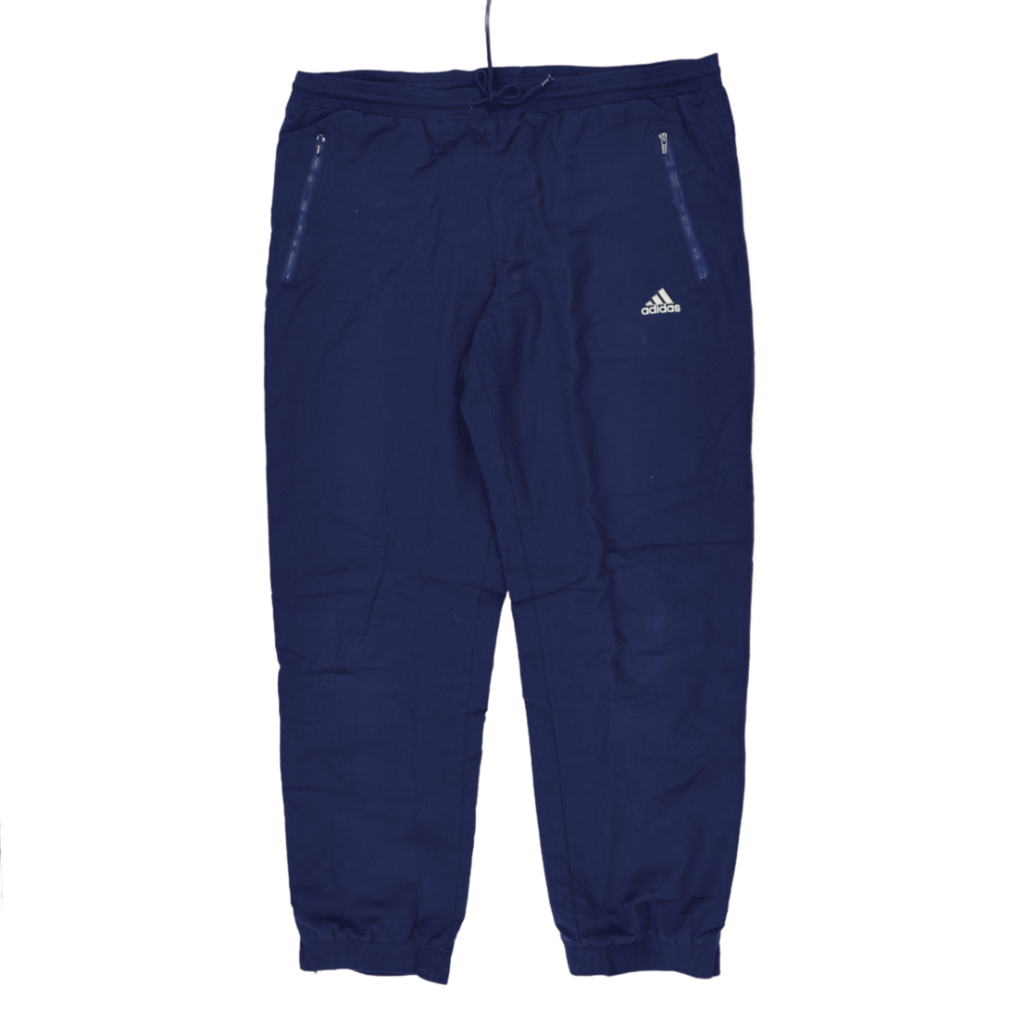 adidas Navy Blue Joggers Large Cotton Blend Men's Trousers 76 cm Inseam 42 cm Waist