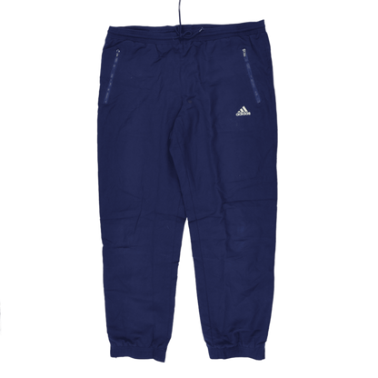 adidas Navy Blue Joggers Large Cotton Blend Men's Trousers 76 cm Inseam 42 cm Waist