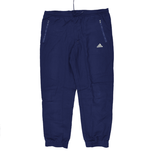 adidas Navy Blue Joggers Large Cotton Blend Men's Trousers 76 cm Inseam 42 cm Waist