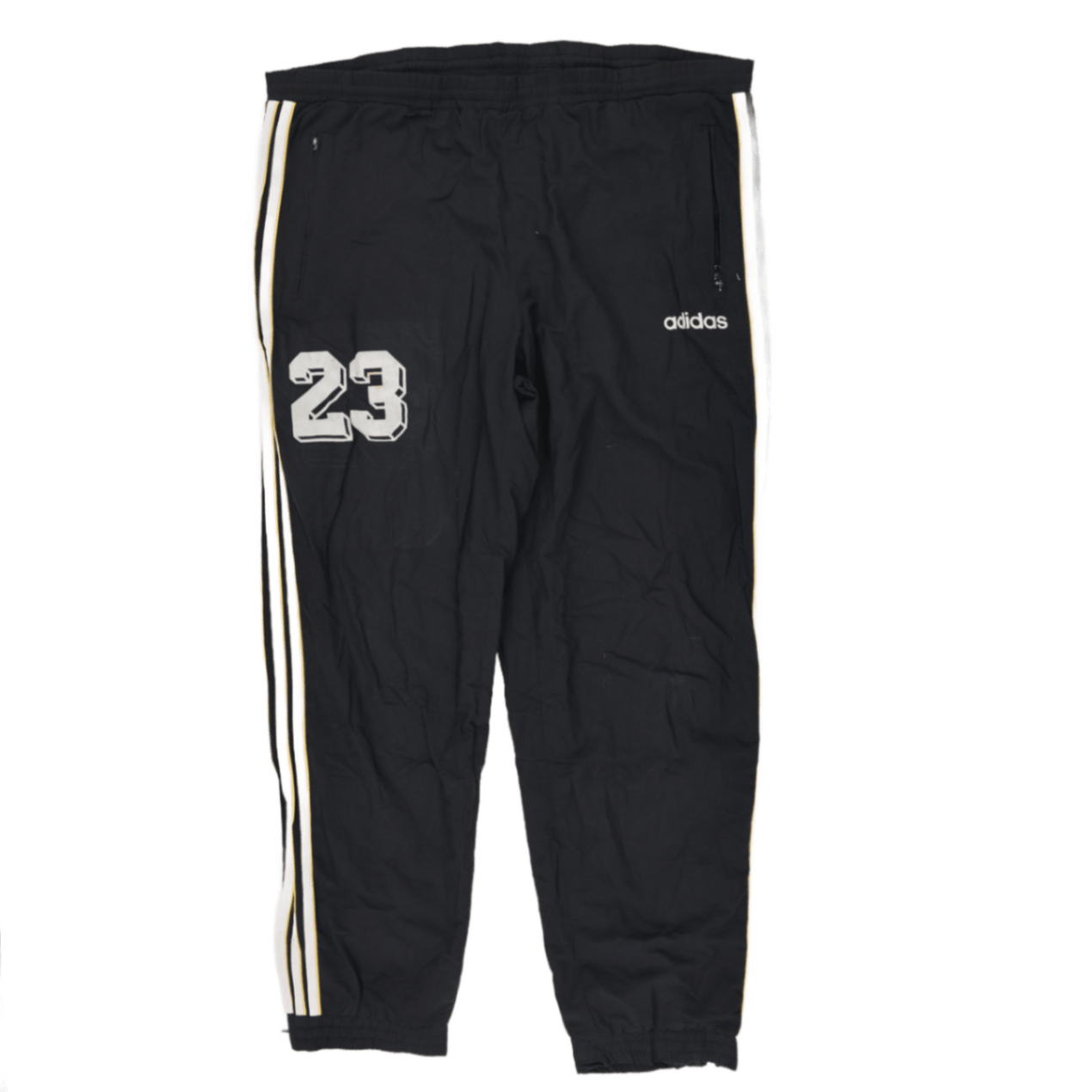 adidas Vintage Black Track Pants Men Size Medium 78 cm Inseam Polyester