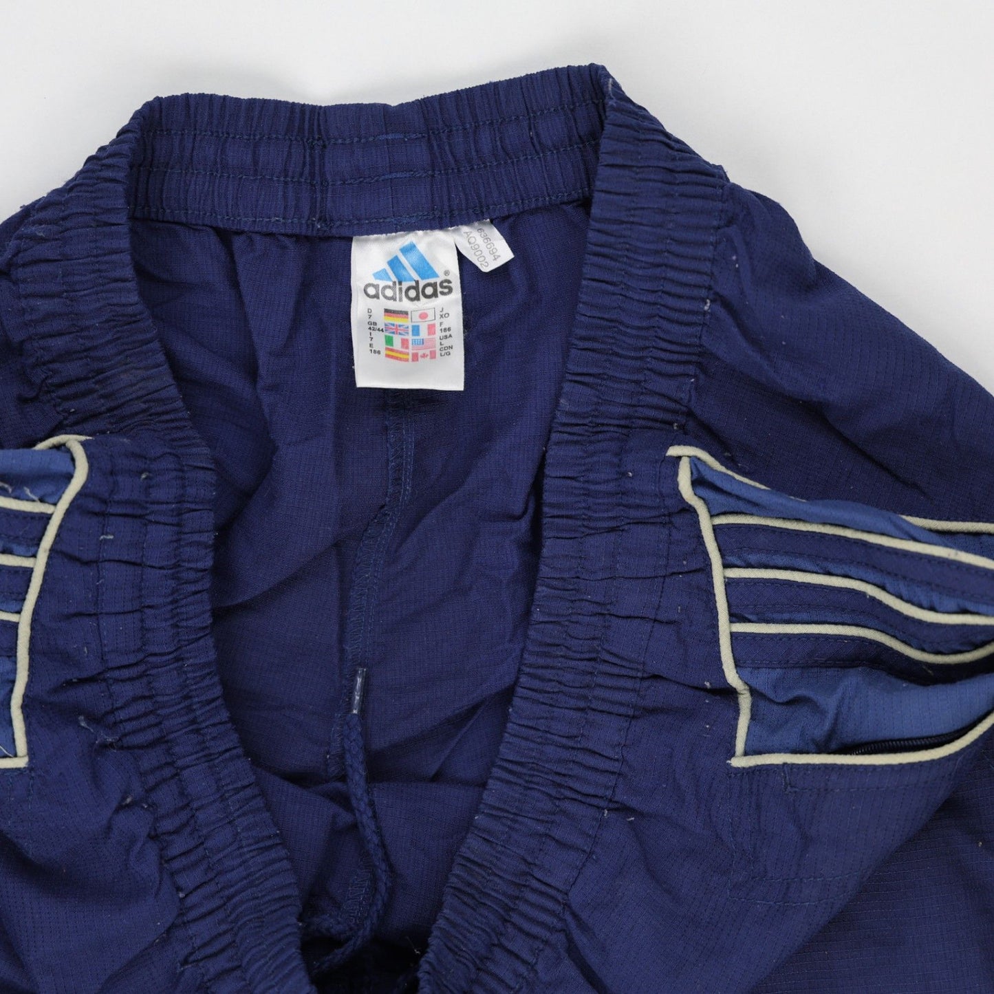 Adidas Vintage Navy Blue Track Trousers Size Large Polyester