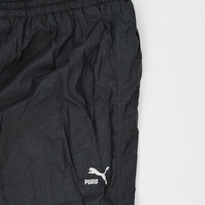 PUMA Mens Black Track Pants Size Medium 100% Polyamide Inseam 76 Waist Size 36