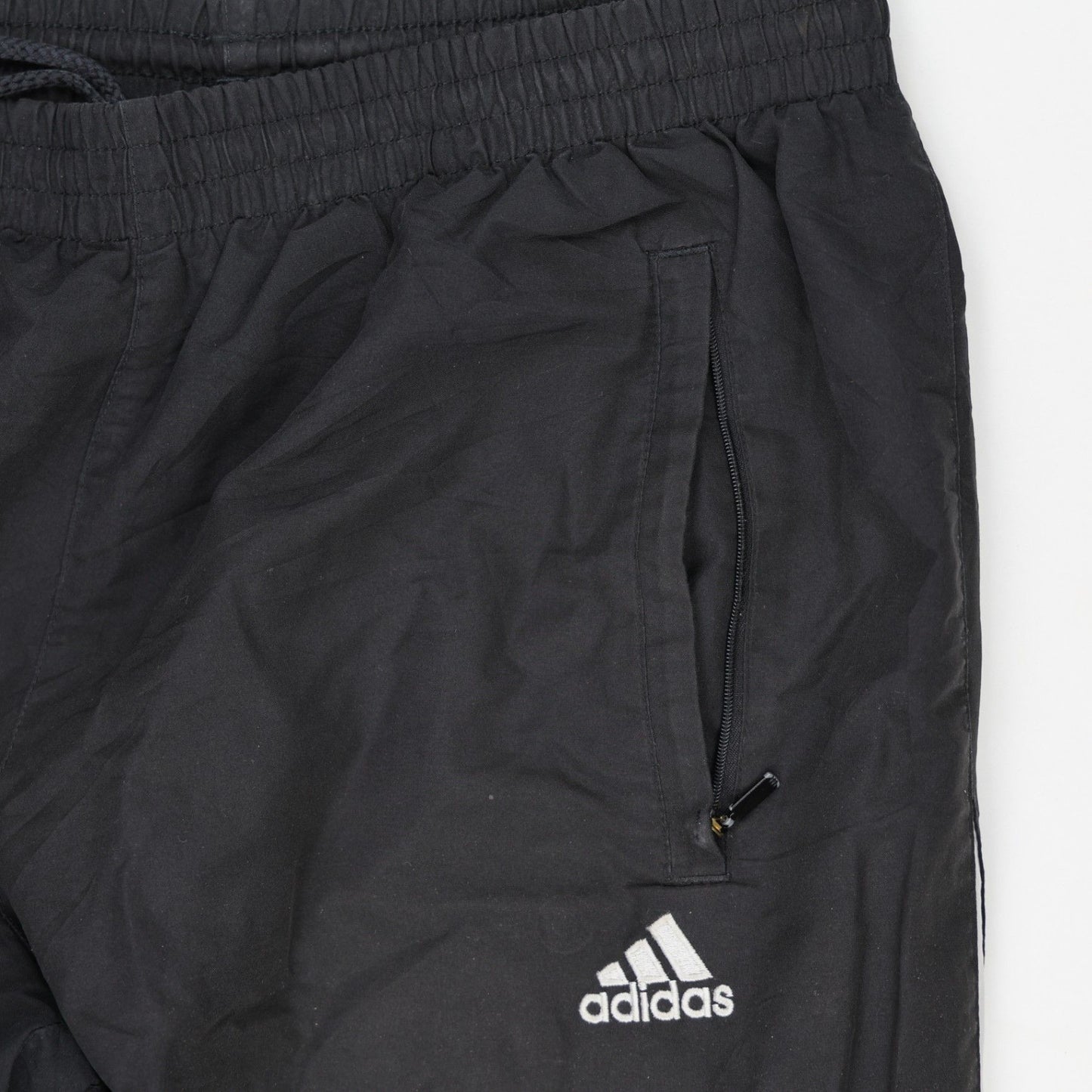adidas Vintage Black Track Trousers Men Size Large 31 Inseam Polyester