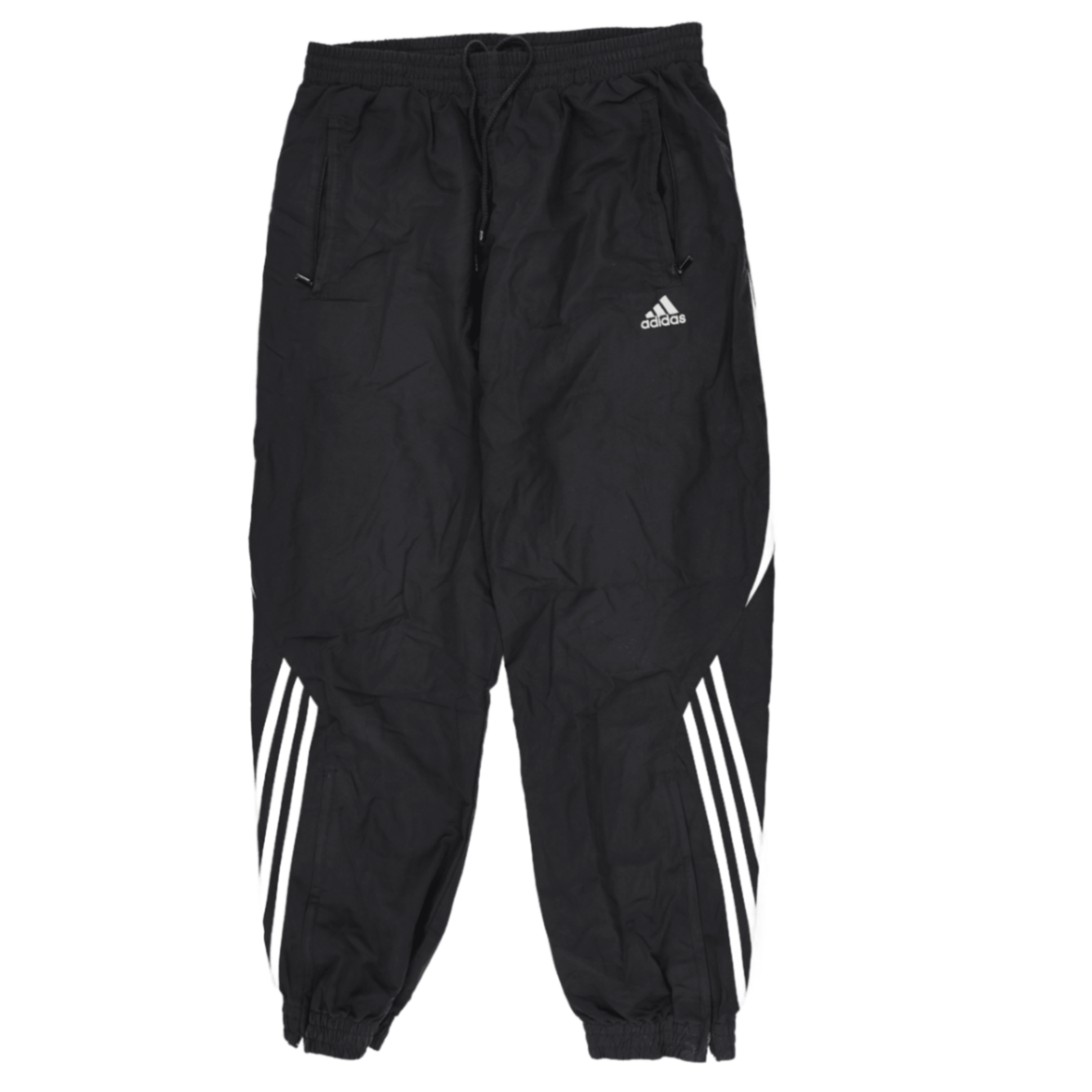 adidas Vintage Black Track Trousers Men Size Large 31 Inseam Polyester