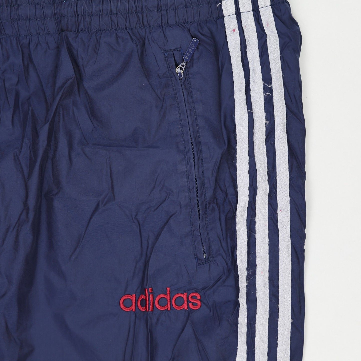 adidas Vintage Navy Blue Track Pants Large 75cm Inseam 40cm Waist Nylon