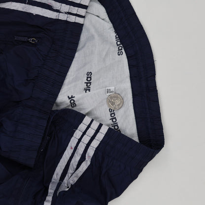 adidas Vintage Navy Blue Track Pants Large 75cm Inseam 40cm Waist Nylon