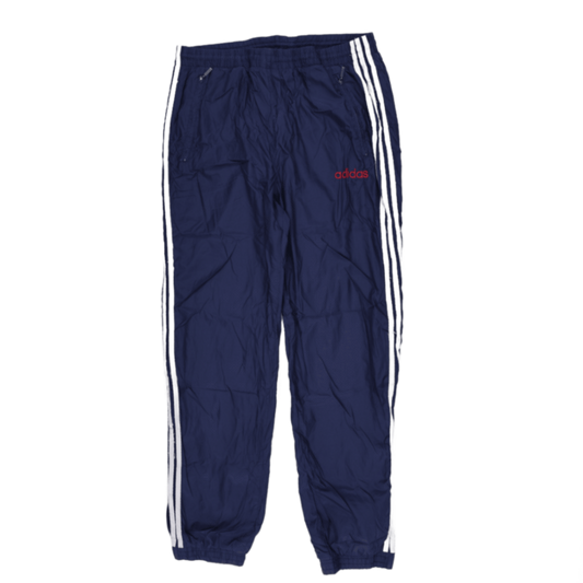 adidas Vintage Navy Blue Track Pants Large 75cm Inseam 40cm Waist Nylon