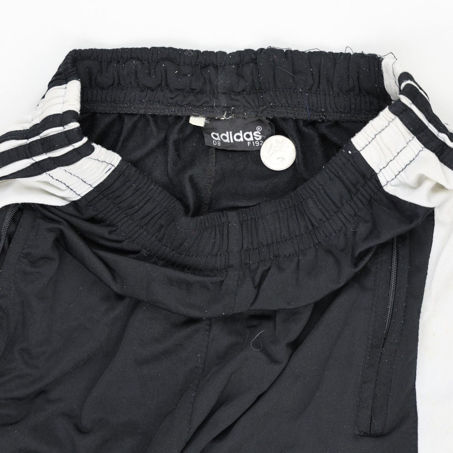 adidas Vintage Black White Track Pants Large 78 cm Inseam Polyester