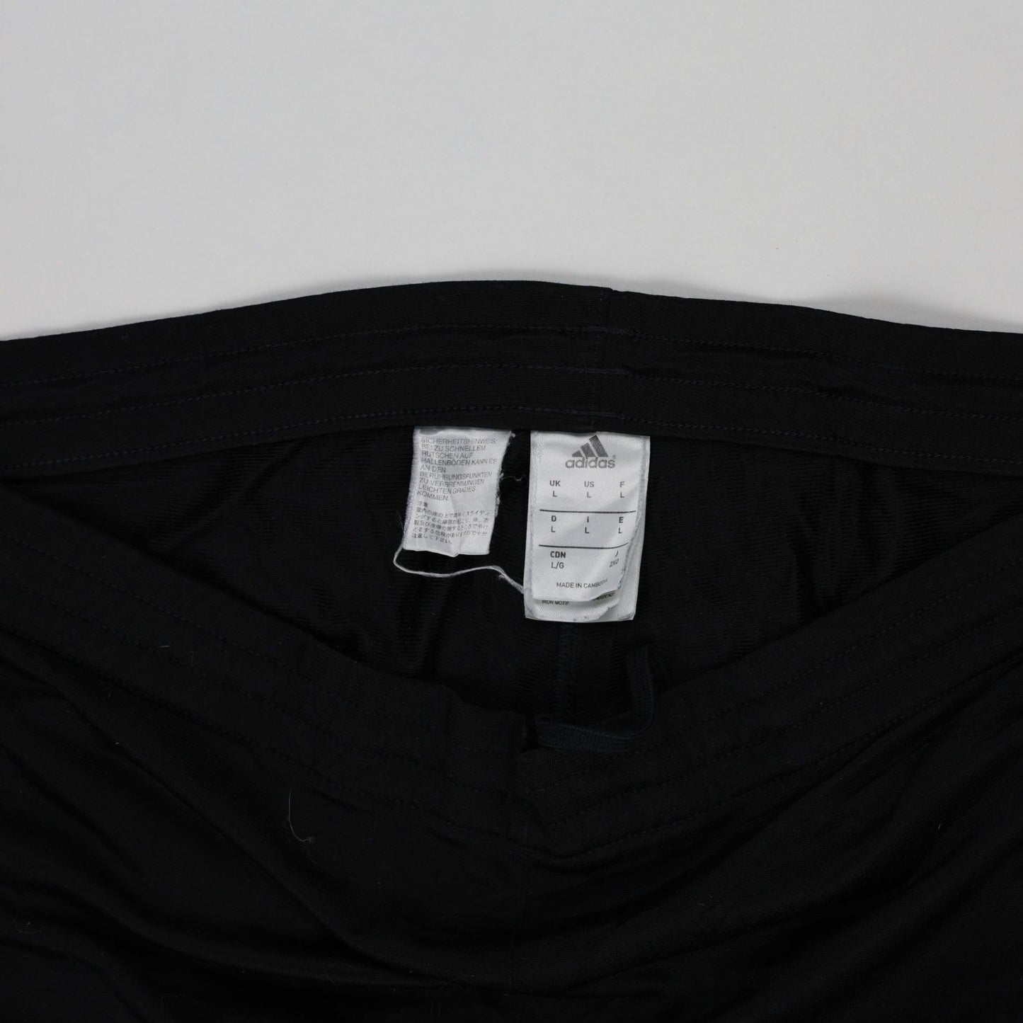 adidas Black Track Pants Large 78 cm Inseam 44 cm Waist Polyester Blend