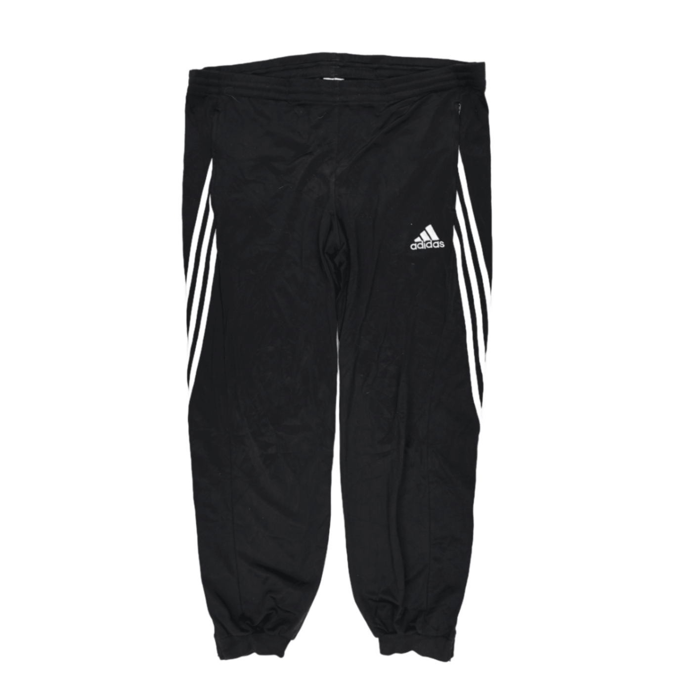 adidas Black Track Pants Large 78 cm Inseam 44 cm Waist Polyester Blend
