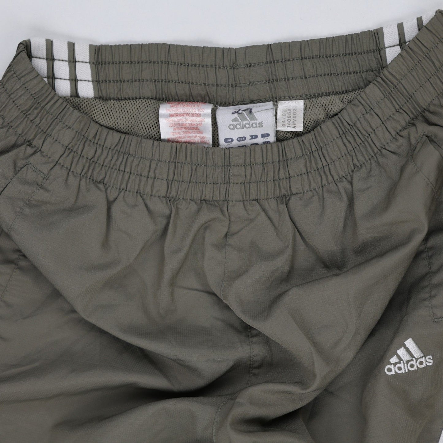 adidas Vintage Khaki Track Pants XL 80 cm Inseam Polyester Mens
