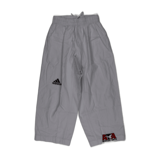 adidas Martial Arts Trousers White Size 4 Elasticated Waist 28-34 cm Cotton Mens
